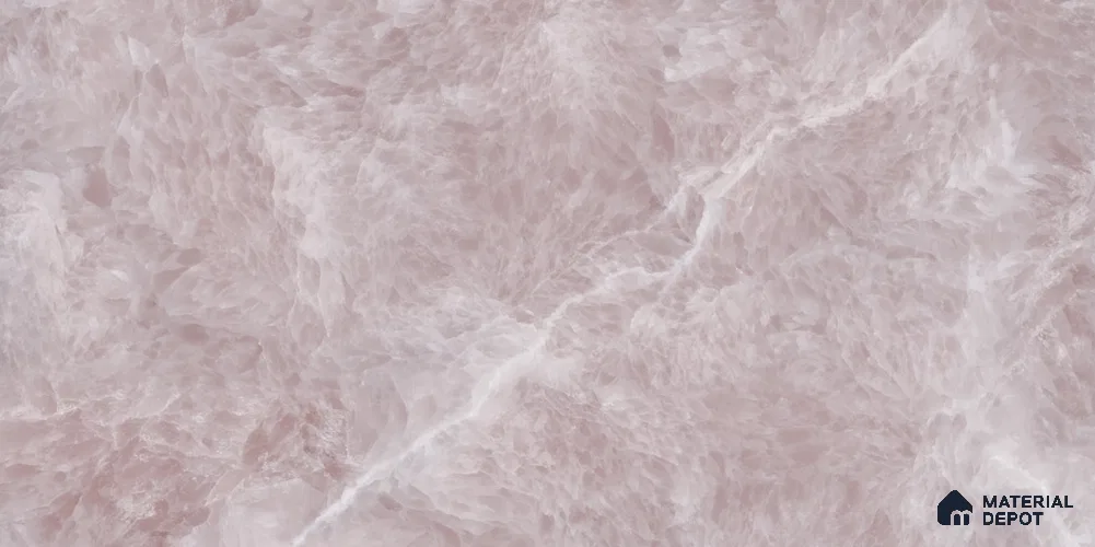 Marble Wall & Floor Tile TL 12042 C Pink 4 ft x 2 ft High Gloss Finish Vitrified Tile - 9 mm | 4 Random Designs | Suitable For Living Room, Bedroom, Dining