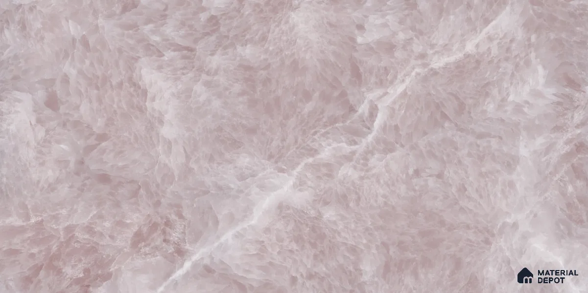 Marble Wall & Floor Tile TL 12042 C Pink 4 ft x 2 ft High Gloss Finish Vitrified Tile - 9 mm | 4 Random Designs | Suitable For Living Room, Bedroom, Dining