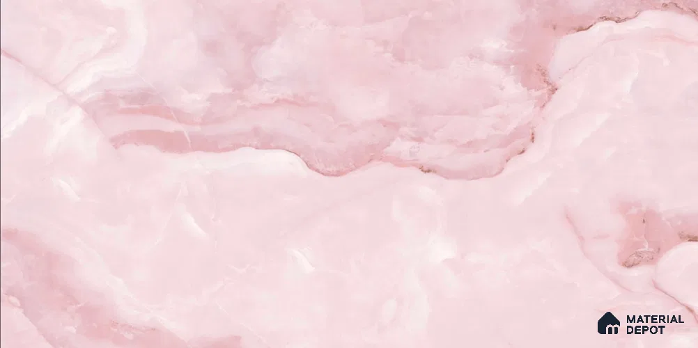Marble Wall & Floor Tile TL 12044 Pink 4 ft x 2 ft High Gloss Finish Vitrified Tile - 9 mm | 3 Random Designs | Suitable For Living Room, Bedroom, Dining