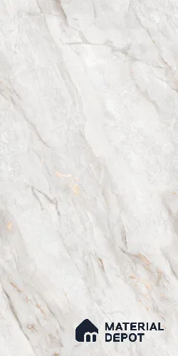 Marble Wall & Floor Tile TL 12048 White 4 ft x 2 ft Matte Finish Vitrified Tile - 9 mm | 4 Random Designs | Suitable For Living Room, Bedroom, Kitchen