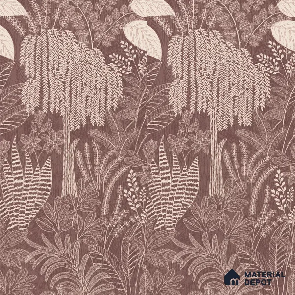 Tropical Wall Tile TL 12125 F Retina Wine Bloom 4 ft x 2 ft Vitrified Matte Finish - 9 mm | Suitable for Bathroom, Accent/Feature Wall, Dining Area