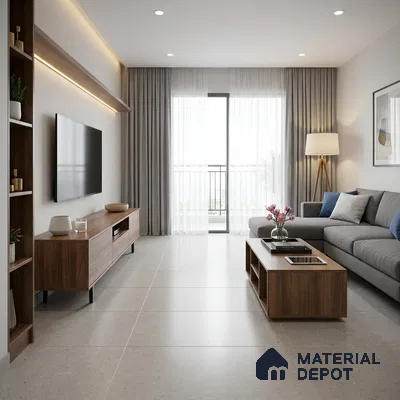 Terrazzo Look Floor & Wall Tile TL 12127 B Provence Avorio 4 ft x 2 ft Full Body Vitrified Matte Finish - 9 mm