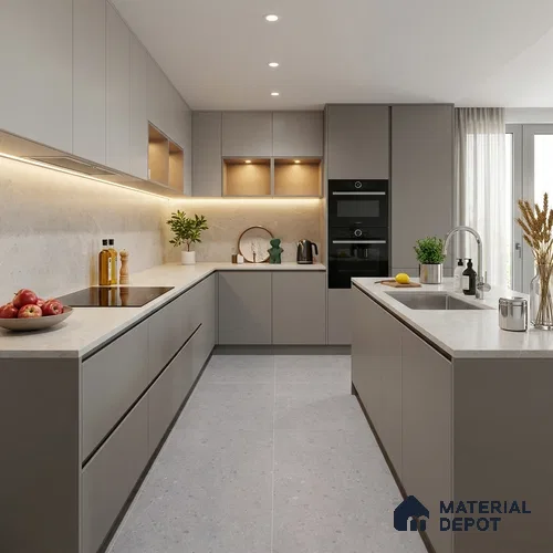 Terrazzo Look Floor & Wall Tile TL 12127 C Provence Grigio Scuro 4 ft x 2 ft Full Body Vitrified Matte Finish - 9 mm
