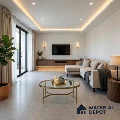 Terrazzo Look Floor & Wall Tile TL 12127 E Provence Chairo 8 ft x 4 ft Full Body Vitrified Matte Finish - 9 mm