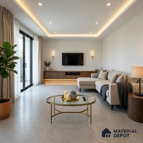 Terrazzo Look Floor & Wall Tile TL 12127 E Provence Chairo 8 ft x 4 ft Full Body Vitrified Matte Finish - 9 mm