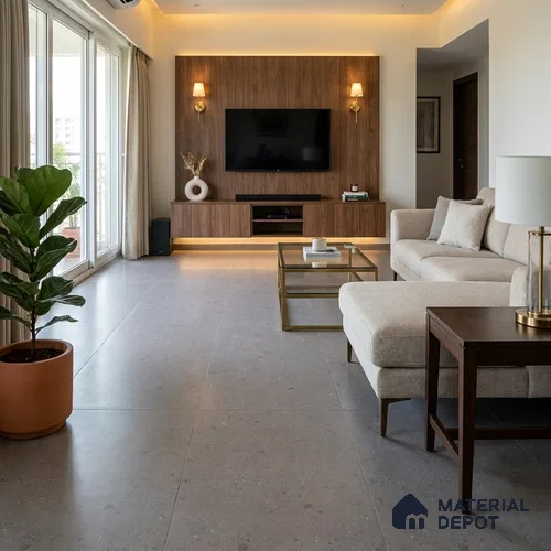 Terrazzo Look Floor & Wall Tile TL 12127 H Provence Sabbia 8 ft x 4 ft Full Body Vitrified Matte Finish - 9 mm