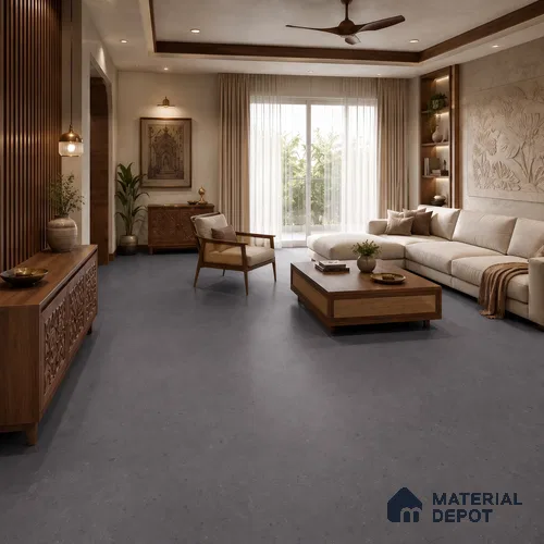 Terrazzo Look Floor & Wall Tile TL 12127 I Provence Nuvola Nera 8 ft x 4 ft Full Body Vitrified Matte Finish - 9 mm