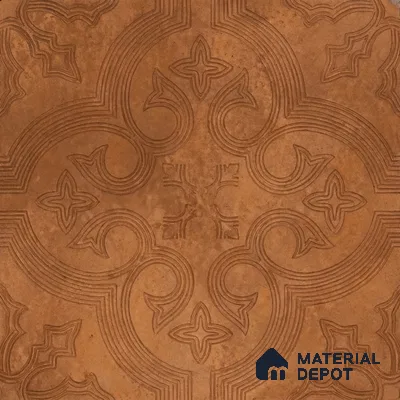 Moroccan Floor Tile TL 12131 C 20416 Octavia Choco Brown 1 ft x 1 ft Carving Matte Finish Vitrified Tile - 9 mm | Suitable For Bathroom, Balcony, Kitchen