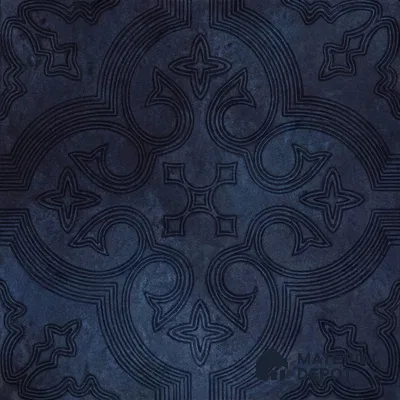 Moroccan Floor Tile TL 12131 F 20418 Octavia Space Blue 1 ft x 1 ft Carving Matte Finish Vitrified Tile - 9 mm | Suitable For Bathroom, Balcony, Kitchen