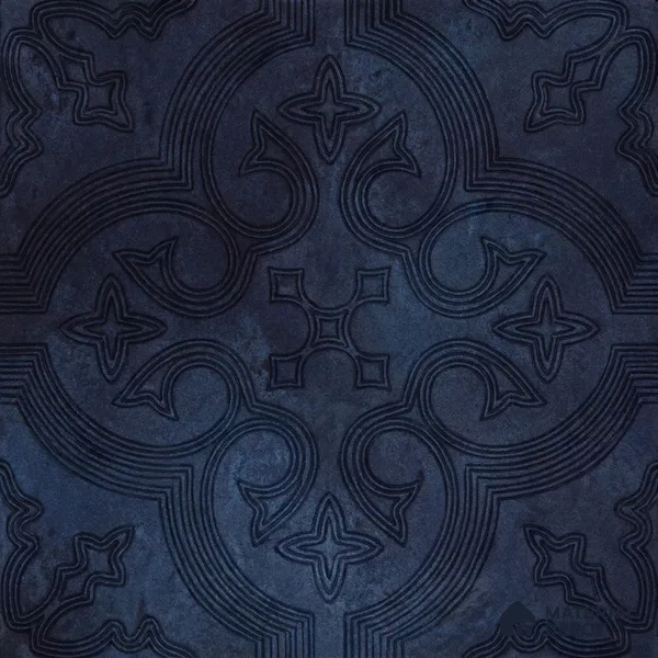 Moroccan Floor Tile TL 12131 F 20418 Octavia Space Blue 1 ft x 1 ft Carving Matte Finish Vitrified Tile - 9 mm | Suitable For Bathroom, Balcony, Kitchen