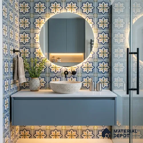 Moroccans Wall Tile TL 12132 80386 Lucido Phool 8 inc x 8 inc Glossy Finish  Vitrified Tile - 9 mm
