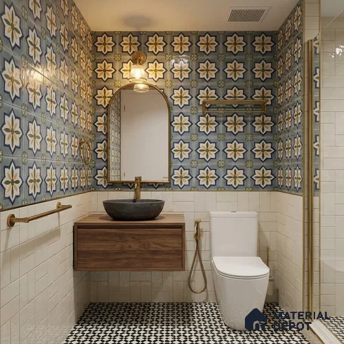 Moroccans Wall Tile TL 12132 80386 Lucido Phool 8 inc x 8 inc Glossy Finish  Vitrified Tile - 9 mm