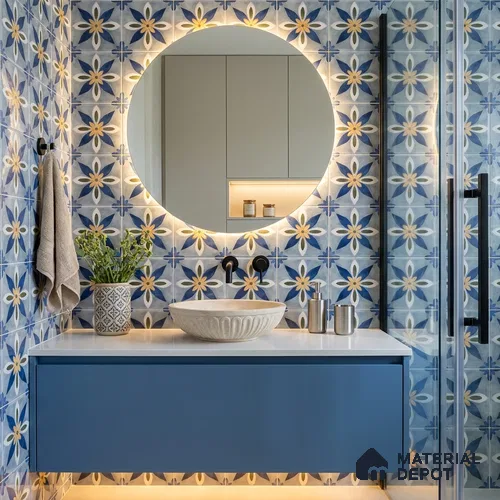 Moroccans Wall Tile TL 12134 80382 Lucido Bloom 8 inc x 8 inc Glossy Finish  Vitrified Tile - 9 mm