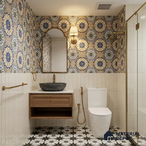 Moroccans Wall Tile TL 12135 80381 Lucido Floral 8 inc x 8 inc Glossy Finish  Vitrified Tile - 9 mm