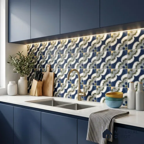 Moroccans Wall Tile TL 12136 80384 Lucido Qvavili 8 inc x 8 inc Glossy Finish  Vitrified Tile - 9 mm