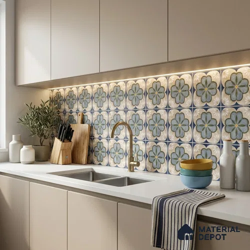 Moroccans Wall Tile TL 12137 80383 Lucido Svete 8 inc x 8 inc Glossy Finish  Vitrified Tile - 9 mm