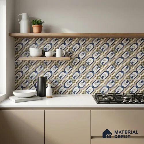 Moroccans Wall Tile TL 12138 80385 Lucido Cubet 8 inc x 8 inc Glossy Finish  Vitrified Tile - 9 mm