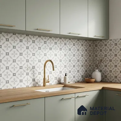 Moroccan Floor Tile TL 12142 B 20073 Cloud Austin 1 ft x 1 ft Matte Finish Vitrified Tile - 9 mm | Suitable For Bathroom, Balcony, Kitchen