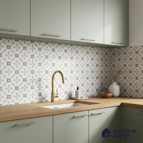 Moroccan Floor Tile TL 12142 B 20073 Cloud Austin 1 ft x 1 ft Matte Finish Vitrified Tile - 9 mm | Suitable For Bathroom, Balcony, Kitchen