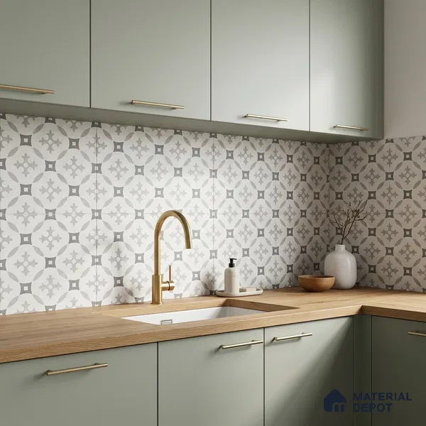 Moroccan Floor Tile TL 12142 B 20073 Cloud Austin 1 ft x 1 ft Matte Finish Vitrified Tile - 9 mm | Suitable For Bathroom, Balcony, Kitchen