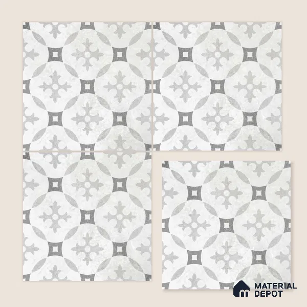 Moroccan Floor Tile TL 12142 B 20073 Cloud Austin 1 ft x 1 ft Matte Finish Vitrified Tile - 9 mm | Suitable For Bathroom, Balcony, Kitchen