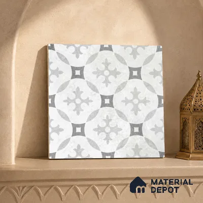 Moroccan Floor Tile TL 12142 B 20073 Cloud Austin 1 ft x 1 ft Matte Finish Vitrified Tile - 9 mm | Suitable For Bathroom, Balcony, Kitchen