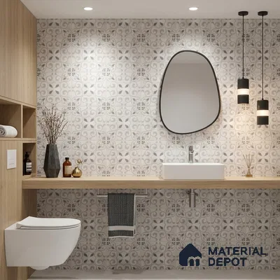 Moroccan Floor Tile TL 12142 20072 Cloud Oregon 1 ft x 1 ft Matte Finish Vitrified Tile - 9 mm | Suitable For Bathroom, Balcony, Kitchen