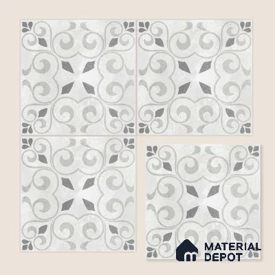 Moroccan Floor Tile TL 12142 20072 Cloud Oregon 1 ft x 1 ft Matte Finish Vitrified Tile - 9 mm | Suitable For Bathroom, Balcony, Kitchen