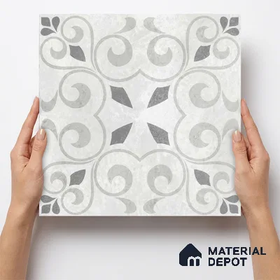 Moroccan Floor Tile TL 12142 20072 Cloud Oregon 1 ft x 1 ft Matte Finish Vitrified Tile - 9 mm | Suitable For Bathroom, Balcony, Kitchen