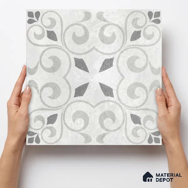Moroccan Floor Tile TL 12142 20072 Cloud Oregon 1 ft x 1 ft Matte Finish Vitrified Tile - 9 mm | Suitable For Bathroom, Balcony, Kitchen