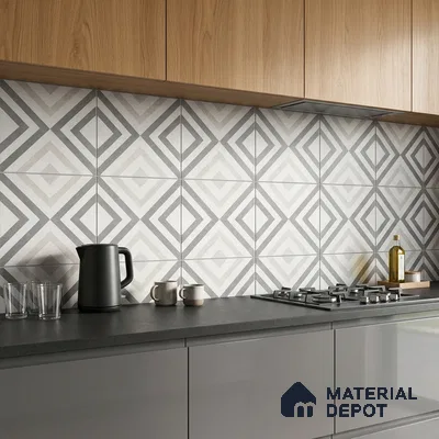 Moroccan Floor Tile TL 12143 B 20076 Cloud Strap 1 ft x 1 ft Matte Finish Vitrified Tile - 9 mm | Suitable For Bathroom, Balcony, Kitchen