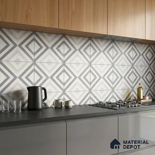 Moroccan Floor Tile TL 12143 B 20076 Cloud Strap 1 ft x 1 ft Matte Finish Vitrified Tile - 9 mm | Suitable For Bathroom, Balcony, Kitchen