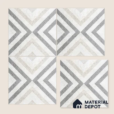 Moroccan Floor Tile TL 12143 B 20076 Cloud Strap 1 ft x 1 ft Matte Finish Vitrified Tile - 9 mm | Suitable For Bathroom, Balcony, Kitchen