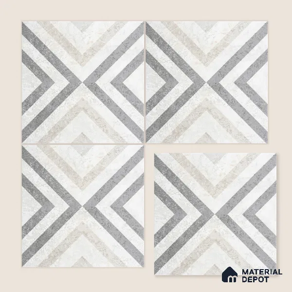 Moroccan Floor Tile TL 12143 B 20076 Cloud Strap 1 ft x 1 ft Matte Finish Vitrified Tile - 9 mm | Suitable For Bathroom, Balcony, Kitchen