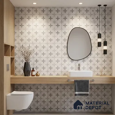 Moroccan Floor Tile TL 12143 20074 Cloud Tunish 1 ft x 1 ft Matte Finish Vitrified Tile - 9 mm | Suitable For Bathroom, Balcony, Kitchen