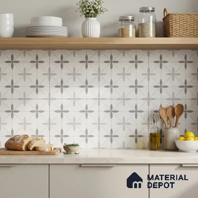 Moroccan Floor Tile TL 12143 20074 Cloud Tunish 1 ft x 1 ft Matte Finish Vitrified Tile - 9 mm | Suitable For Bathroom, Balcony, Kitchen