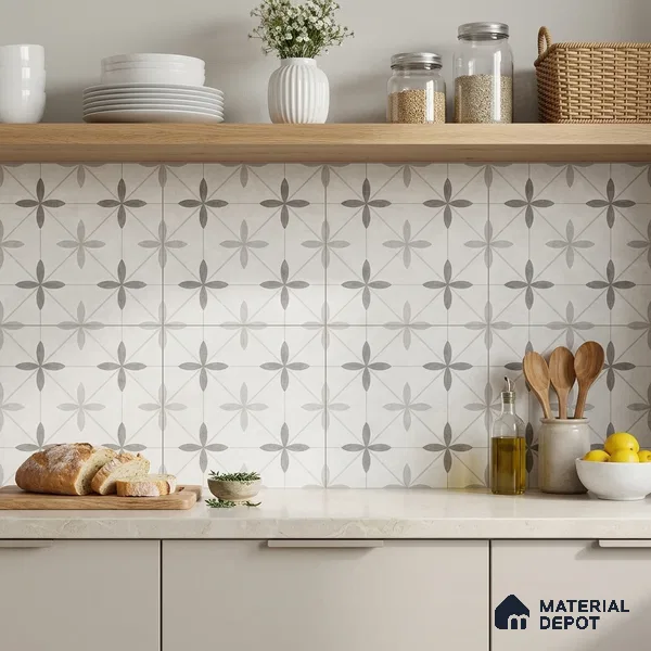 Moroccan Floor Tile TL 12143 20074 Cloud Tunish 1 ft x 1 ft Matte Finish Vitrified Tile - 9 mm | Suitable For Bathroom, Balcony, Kitchen