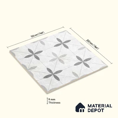 Moroccan Floor Tile TL 12143 20074 Cloud Tunish 1 ft x 1 ft Matte Finish Vitrified Tile - 9 mm | Suitable For Bathroom, Balcony, Kitchen