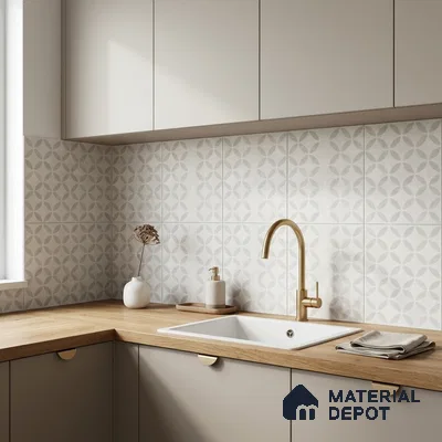Moroccan Floor Tile TL 12144 B 20285 Mist Viena 1 ft x 1 ft Matte Finish Vitrified Tile - 9 mm | Suitable For Bathroom, Balcony, Kitchen