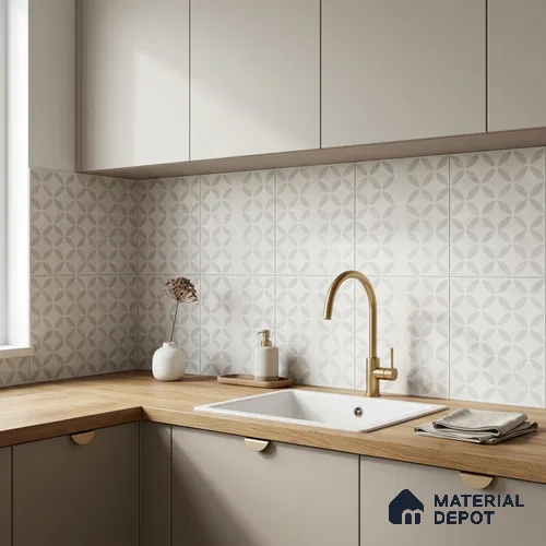 Moroccan Floor Tile TL 12144 B 20285 Mist Viena 1 ft x 1 ft Matte Finish Vitrified Tile - 9 mm | Suitable For Bathroom, Balcony, Kitchen