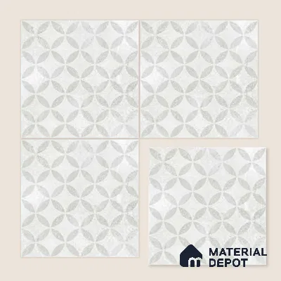 Moroccan Floor Tile TL 12144 B 20285 Mist Viena 1 ft x 1 ft Matte Finish Vitrified Tile - 9 mm | Suitable For Bathroom, Balcony, Kitchen