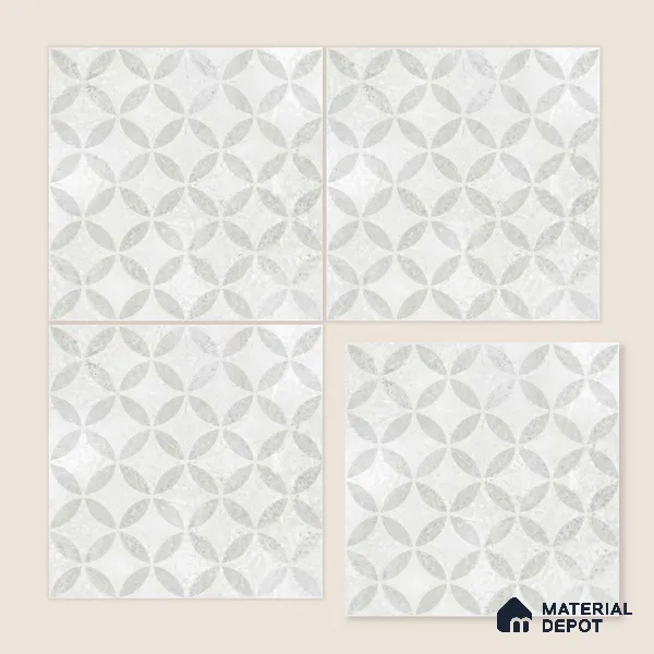 Moroccan Floor Tile TL 12144 B 20285 Mist Viena 1 ft x 1 ft Matte Finish Vitrified Tile - 9 mm | Suitable For Bathroom, Balcony, Kitchen