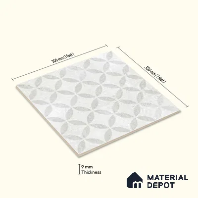 Moroccan Floor Tile TL 12144 B 20285 Mist Viena 1 ft x 1 ft Matte Finish Vitrified Tile - 9 mm | Suitable For Bathroom, Balcony, Kitchen