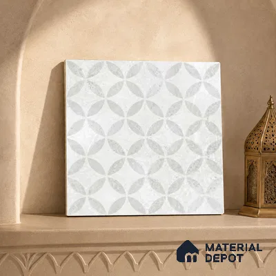 Moroccan Floor Tile TL 12144 B 20285 Mist Viena 1 ft x 1 ft Matte Finish Vitrified Tile - 9 mm | Suitable For Bathroom, Balcony, Kitchen