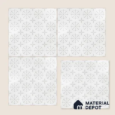 Moroccan Floor Tile TL 12144 C 20288 Mist Apollo 1 ft x 1 ft Matte Finish Vitrified Tile - 9 mm | Suitable For Bathroom, Balcony, Kitchen