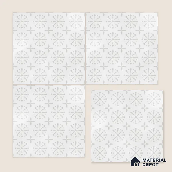 Moroccan Floor Tile TL 12144 C 20288 Mist Apollo 1 ft x 1 ft Matte Finish Vitrified Tile - 9 mm | Suitable For Bathroom, Balcony, Kitchen
