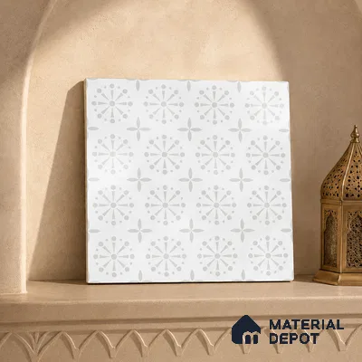 Moroccan Floor Tile TL 12144 C 20288 Mist Apollo 1 ft x 1 ft Matte Finish Vitrified Tile - 9 mm | Suitable For Bathroom, Balcony, Kitchen