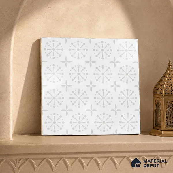 Moroccan Floor Tile TL 12144 C 20288 Mist Apollo 1 ft x 1 ft Matte Finish Vitrified Tile - 9 mm | Suitable For Bathroom, Balcony, Kitchen