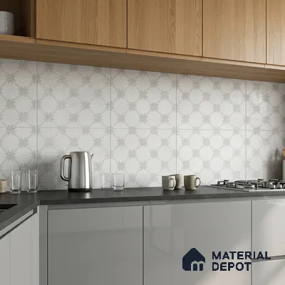 Moroccan Floor Tile TL 12144 20284 Mist Empire 1 ft x 1 ft Matte Finish Vitrified Tile - 9 mm | Suitable For Bathroom, Balcony, Kitchen