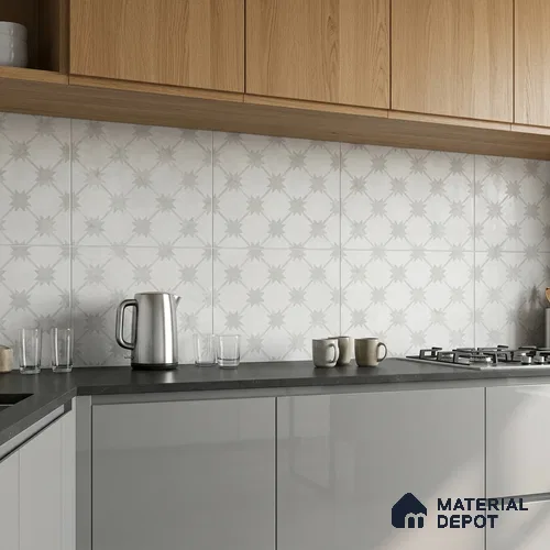 Moroccan Floor Tile TL 12144 20284 Mist Empire 1 ft x 1 ft Matte Finish Vitrified Tile - 9 mm | Suitable For Bathroom, Balcony, Kitchen